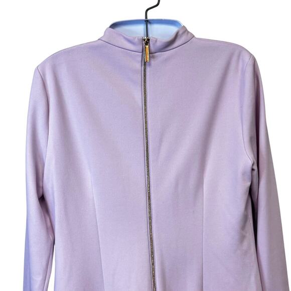 New Calvin Klein Bow-Neck Sheath Dress Cherry Blossom Stretchy Scuba Crepe Sz 6 - Picture 7 of 11